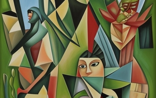 cubist illustration of the university as a meat eating flower